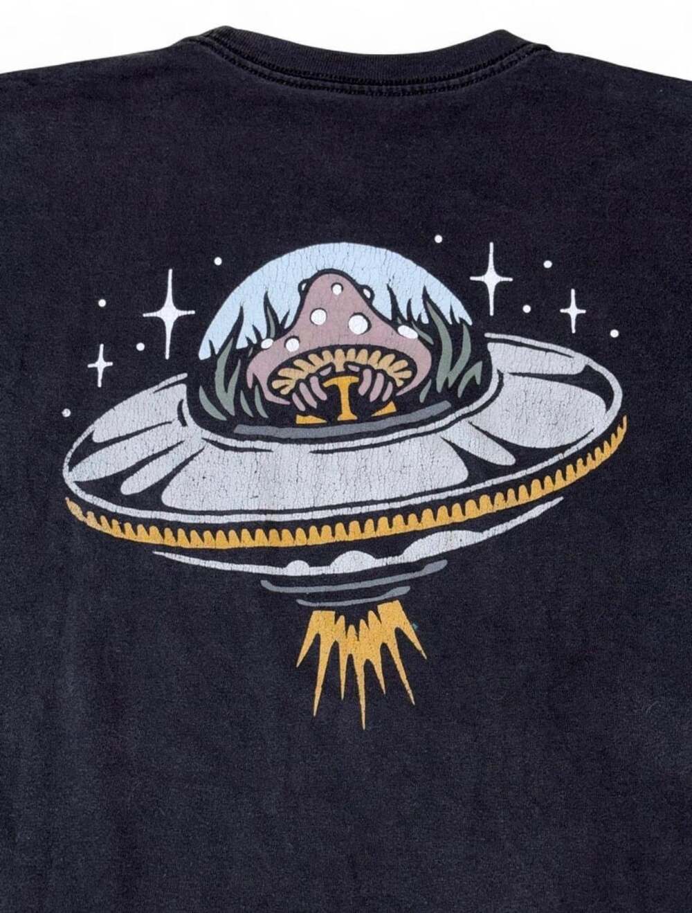 Vans UFO Mushroom Graphic T-Shirt Size X-Large Black Classic Fit